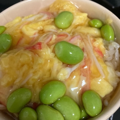 グリーンピースがないので枝豆で作りました。子供も完食してくれました。